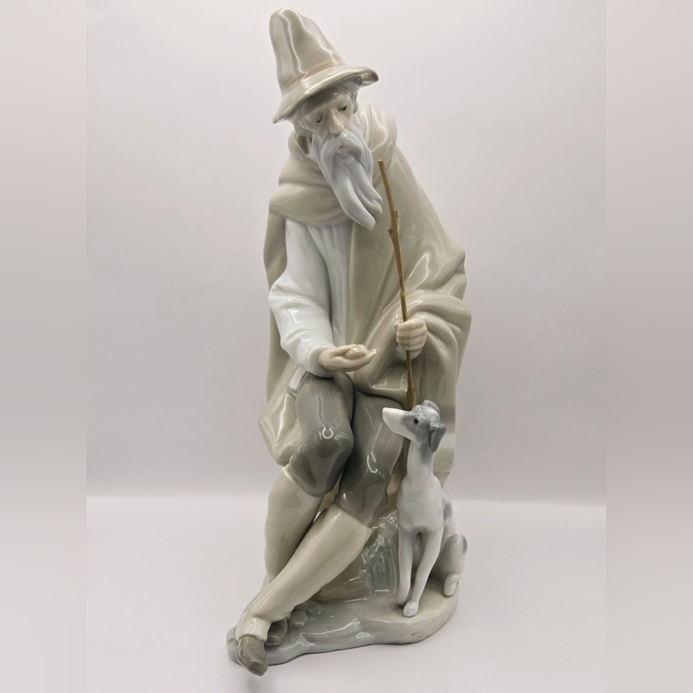 Lladró Shepherd with Dog Porcelain Figurine Model 26 Retired Spain